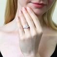 thumbnail image 5 of BERRICLE Sterling Silver Halo Wedding Engagement Rings Cushion Cut Cubic Zirconia CZ Vintage Inspired Art Deco Ring for Women, Rhodium Plated Size 10, 5 of 10
