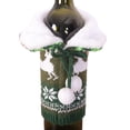 thumbnail image 1 of Wosthever Funda para botella de vino Cuello de piel elástico de comedor Ropa de Navidad Copo de nieve Bolsa de champán Accesorios de Verde, 1 of 6