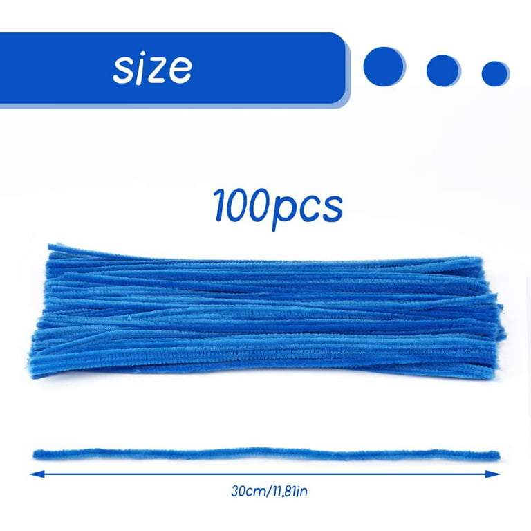 100 Pieces Pipe Cleaners Chenille Stem Solid Color Pipe Cleaners Bulk for  Halloween、Christmas DIY Craft Supplies Thick White Pipe Cleaners Chenille