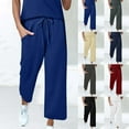 thumbnail image 2 of ShiShine Women's Wide Leg Pants with Pockets High Waist Drawstring Loose Casual Lounge Sweatpants, 2 of 8