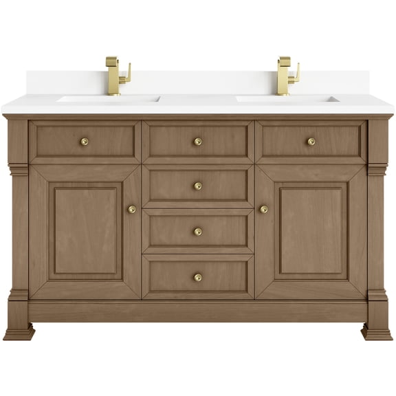 James Martin Vanities 547-V60D-PCN-1WZ Brookfield 60" Free Standing Double Basin Vanity
