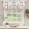 thumbnail image 3 of Easter Valances for Windows, Decorative Rod Pocket Window Valance Curtains, Spring Rabbit Feet Eggs Botanical Blooms Flowers Short Curtain Drapes for Kitchen/Living Room, 2 Panels, 54" W x 18" L, 3 of 8