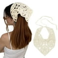 thumbnail image 2 of Floral Crochet Hair Bandana Headscarf Women Hair Scarf Daisy Pattern Headband Vintage Head Kerchief for Girls, 2 of 9
