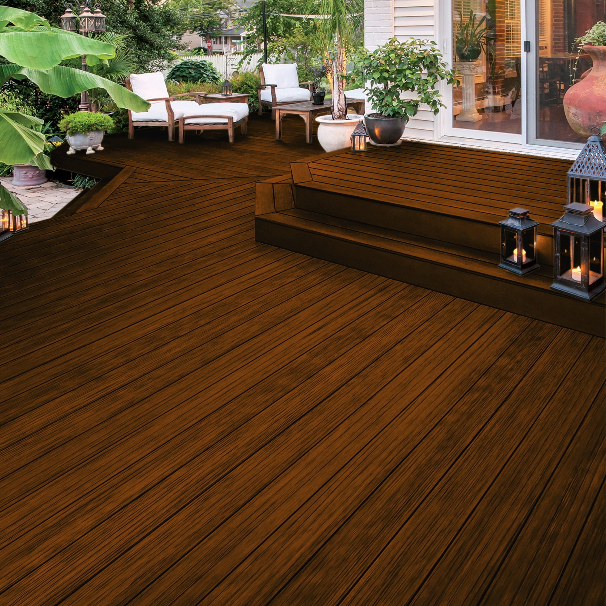 Olympic Elite 1 Gallon American Chestnut Semi-Transparent Stain and Sealer in One Low VOC