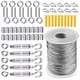 thumbnail image 1 of Kit de cuerda de alambre, tensor de cuerda de alambre de acero para jardín, kit para colgar cuerda de acero inoxidable, cuerda de acero inoxidable revestida de nailon de 30 m para, 1 of 5