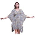 thumbnail image 1 of Bimba Feuilles Femmes Court Plage Caftan Tenue de Plage Bikini Couvre-Maillot Robe Midi-P-L, 1 of 5