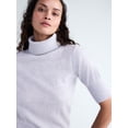 thumbnail image 4 of Scoop Women’s and Women’s Plus Cashmere Turtleneck Sweater with Elbow Length Sleeves, Lightweight, XXS-4X, 4 of 5