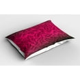 thumbnail image 2 of Ambesonne Nature Pillow Sham 2 Pack, Hawaiian Island Palms, 36"x20", Magenta Black, 2 of 3