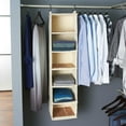 thumbnail image 3 of Household Essentials Cedarline 6-Shelf Hanging Closet Organizer, Heavy-Duty Cotton Canvas, Breathable, Versatile, Compact, Perfect for Rod or Wire Closets, Natural, 3 of 6