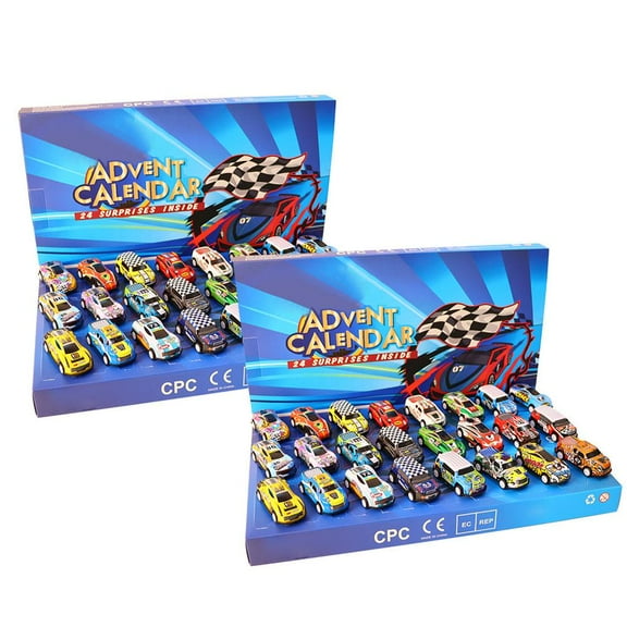 Pekkaxy Cars Advent Calendar 2025, 24 Day Pull Back Vehicle Toy Christmas Countdown Calendar