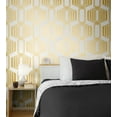 thumbnail image 3 of NextWall Metallic Gold Striped Geo Peel and Stick Wallpaper, 3 of 7
