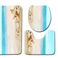 thumbnail image 4 of EIMELI  3Pcs/set Bathroom Mat Set Anti-Slip Kitchen Bath Mat Carpet Bathroom Toliet Rug Washable Beach Style, 4 of 5