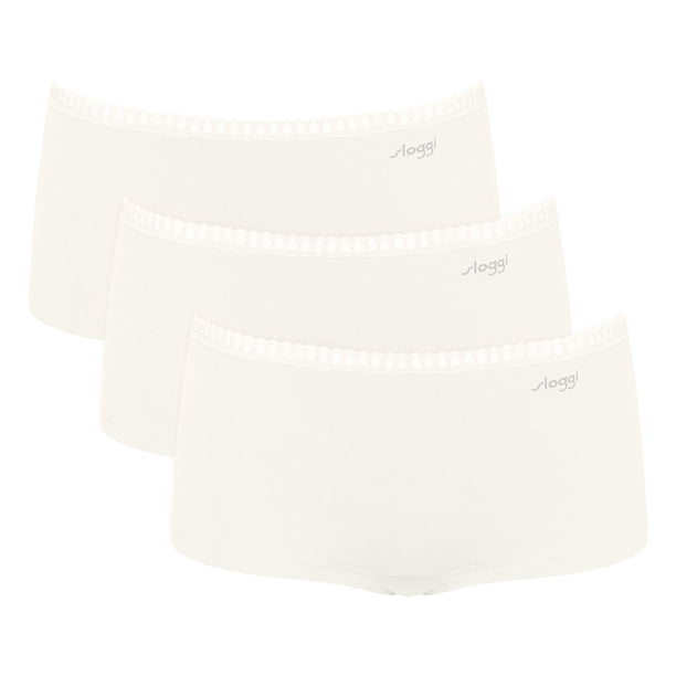 Sloggi braguitas de mujer, pack de 3 - GO Crush Short C3P, braguitas, algodón elástico Blanco XL (X-Large)