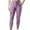 Purple, variant on Woman Pants Women's Pants Work Sports Elastic Waist String Side Pocket Small Leg Trousers Beige 10(XL)