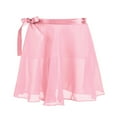thumbnail image 2 of Lejafay Kids Girls Basic Ballet Wrap Skirts with Ribbon Tie Gymnastics Leotard Pull One Tutu Scarf Pink L, 2 of 6