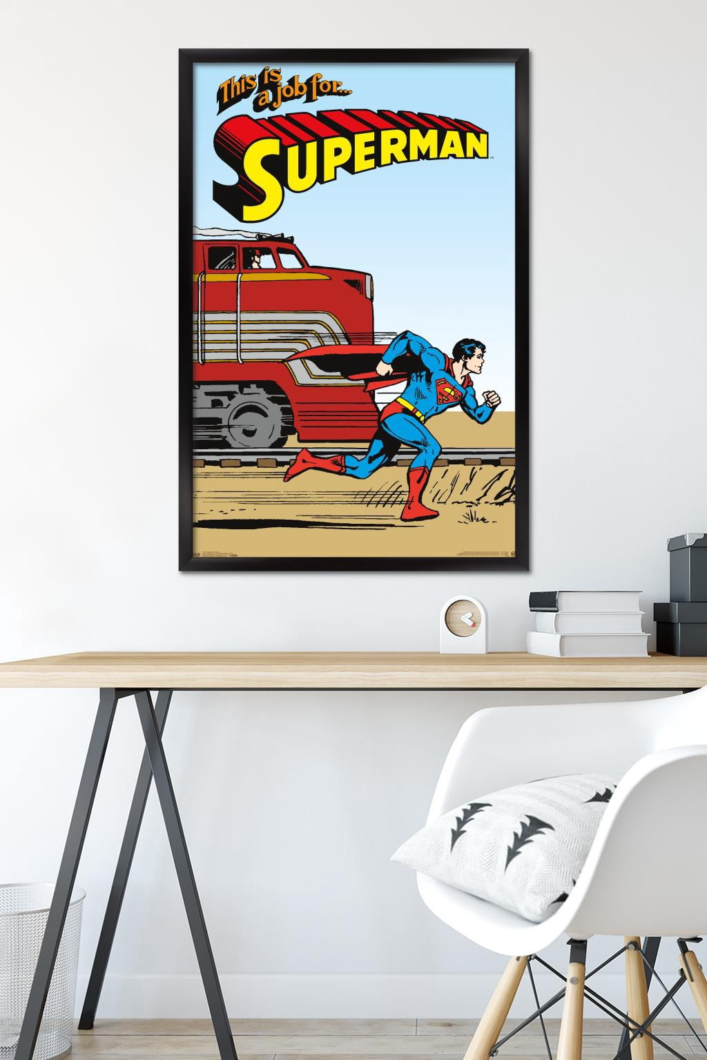 DC Comics - Superman - Vintage Wall Poster, 22.375" x 34", Framed