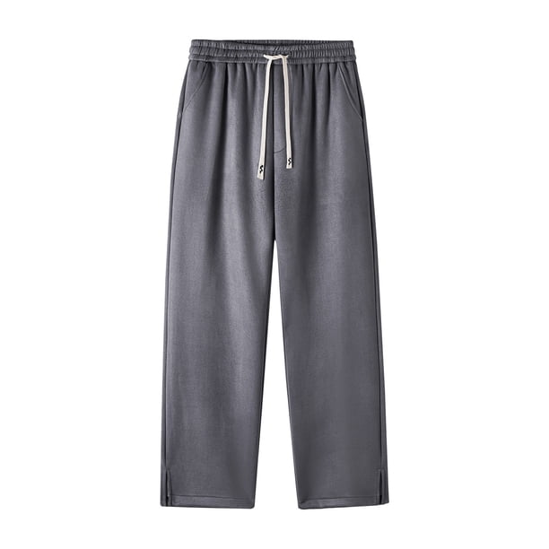 Pantalones de hombre de longitud completa, color liso, cintura elástica, bolsillo recto, pantalones de celebridad finos, pantalones de hombre