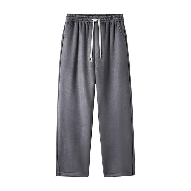 AherBiu Plus Size Sweatpants for Men Drawstring Elastic Waist Loose Open Bottom Lightweight Pants with Pockets Athletic Pants