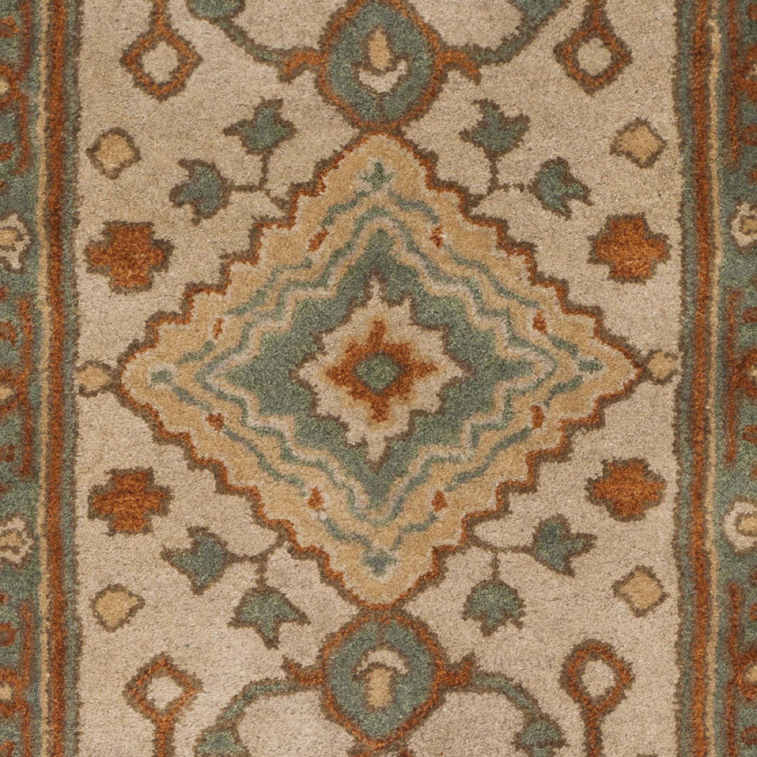 SAFAVIEH Heritage Nita Traditional Wool Runner Rug, Light Blue/Rust, 2'3" x 6'