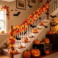 thumbnail image 6 of Artificial Maple Leaf Garland 6ft Fall Foliage Hanging Decor Halloween Thanksgiving Indoor Outdoor Wall Fireplace Door Home, 6 of 8