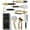 8 PC Black & Gold, variant on White & Gold Cooking Utensils Set - Luxe 8-Piece Kitchen Gadget Set Includes Can Opener, Tongs and Garlic Press - Stylish White and Gold Kitchen Accessories for Modern Kitchens, Ideal for Gifting