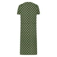 thumbnail image 6 of Fartey Zipper Front Robes for Women Loose Casual Short Sleeve Crew Neck House Coat Funny Polka Dots Print Nightgown Lightweight Long Loungewear with Pockets Green 2XL, 6 of 8