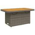 thumbnail image 5 of vidaXL Garden Table Grey 90x55x71 cm Poly Rattan and Acacia Wood, 5 of 5