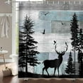thumbnail image 4 of Rustic Forest Deer Shower Curtain Cabin Farmhouse Country Lodge Bathroom Decor Polyester Fabric Bath Curtain Set with Hooks, 72X72in, 4 of 5