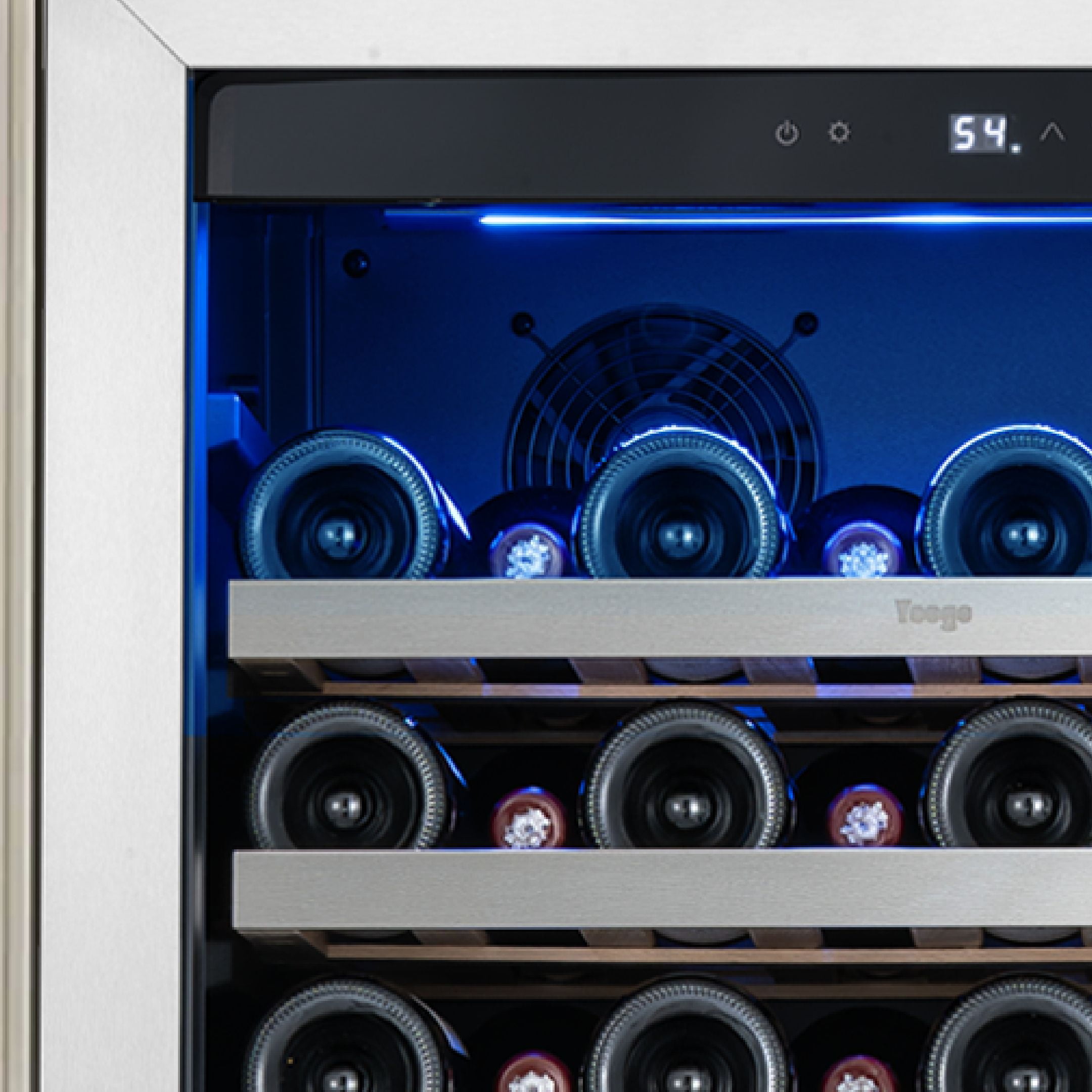 Yeego 24 inch Wine Cooler Refrigerator 89 Bottle Full Size Fridge with Stainless Steel Glass Door for Home/Bar, Built-in or Freestanding(Left-Opening)