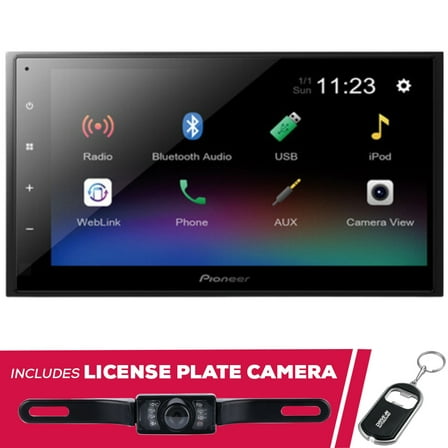 New Pioneer DMH-342EX 6.8" Digital Multimedia with License Plate Camera