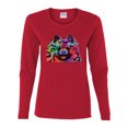 thumbnail image 2 of Cute and Colorful Pomeranian Dog Animal Lover Womens Graphic Long Sleeve T-Shirt, Red, Large, 2 of 3