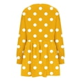 thumbnail image 5 of Fashion Deals 2023 Lindreshi Fall Dresses for Teens with Long Sleeves Women's Winter New Polka Style Dress V-Neck Bubble Sleeve Pleated Dress, 5 of 5