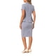 thumbnail image 3 of Conjunto de traje de negocios de 2 piezas para mujer INSPIRE CHIC, chaqueta de blazer de manga corta y falda lápiz L color púrpura claro, 3 of 6