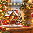 thumbnail image 2 of Christmas Village Decor, Wooden Alpine Village House Tabletop House with Soft Light for Mantel Shelf Desk and Table, 4.72 x 4.33 x 0.79 in, 2 of 6
