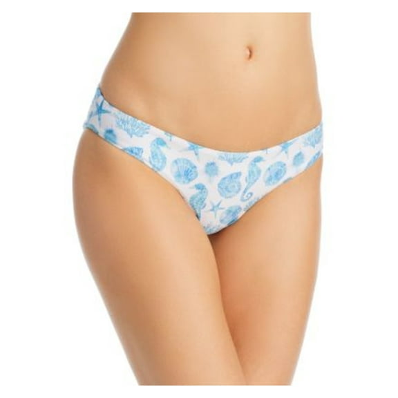 AQUA SWIM Women's White Printed Lined Moderate Coverage Bikini Swimwear Bottom S