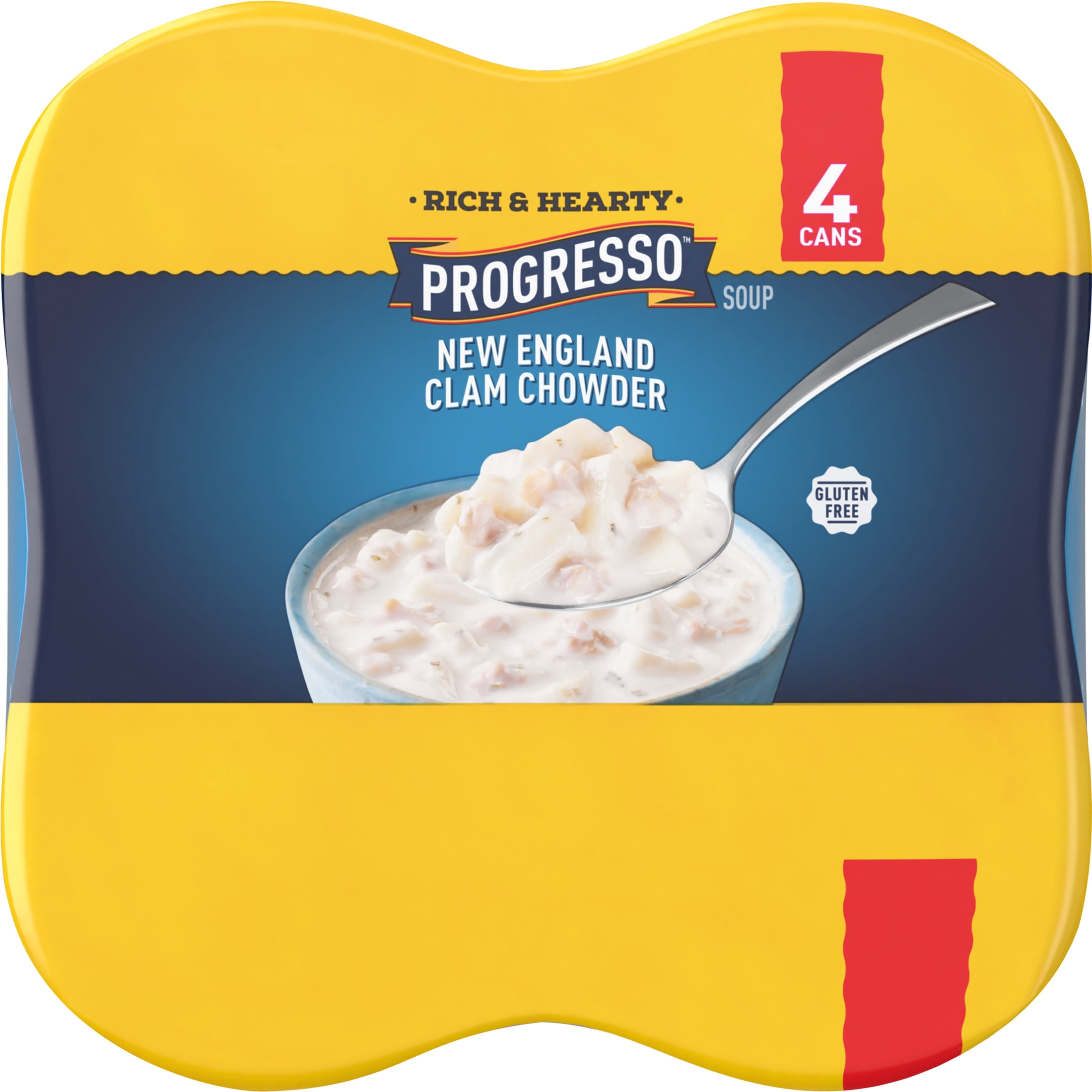 Progresso Rich & Hearty, New England Clam Chowder Soup, 18.5 oz., 4 Pack