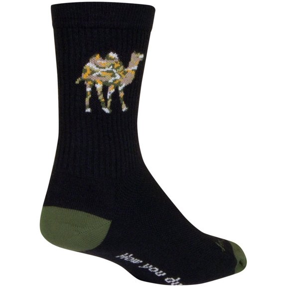 SockGuy CamelFlage Crew Sock - 6", Large/X-Large Stretch-To-Fit Sizing System