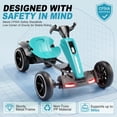 thumbnail image 5 of Holaki 12V Electric Go Kart for Kids, Battery Powered Ride on Toy with Adjustable Seat, Music, LED Lights, EVA Wheels & Forward/Reverse Driving, Tiffany Blue, Ages 3-6, 5 of 10
