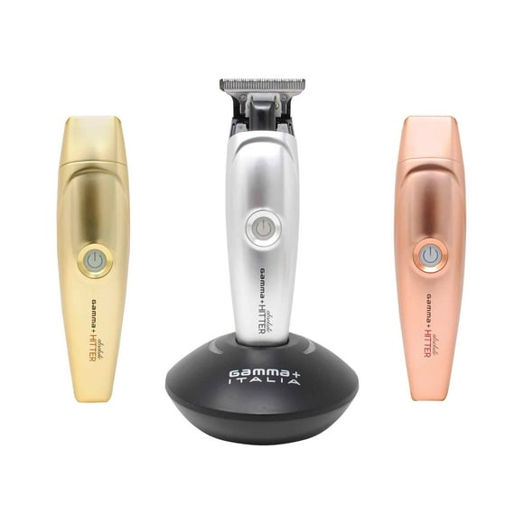 GAMMA+ Absolute Hitter Cortapelos Profesional Inalámbrico, Tapas Modulares de Color, 3 Protectores, 3 Tapas Modulares de Color Incluidas (Cromo Mate, Oro Rosa, Oro)
