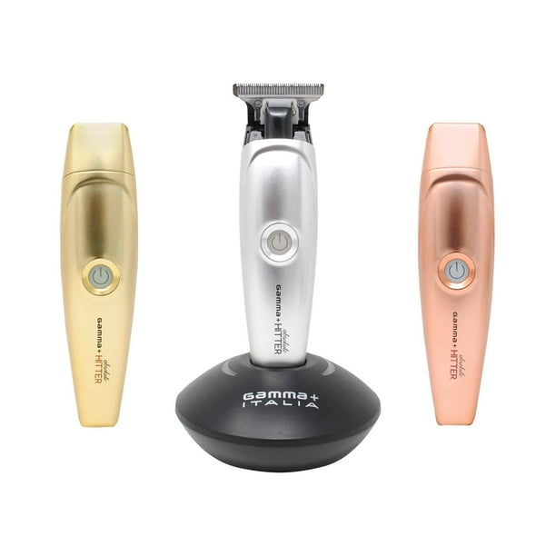 GAMMA+ Absolute Hitter Cortapelos Profesional Inalámbrico, Tapas Modulares de Color, 3 Protectores, 3 Tapas Modulares de Color Incluidas (Cromo Mate, Oro Rosa, Oro)