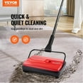 thumbnail image 2 of Carpet Sweeper Manual, Floor Sweeper with 300 ml Dustbin Capacity Easy to Empty, 6.7 inch Cleaning Width for Home Office Carpets Pet Hair Dust, Red, 2 of 18
