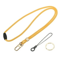 Uxcell Neck Lanyard Strap for Keys, Adjustable ID Badges Holder Long Keychain Lanyard with Metal Buckle, Yellow