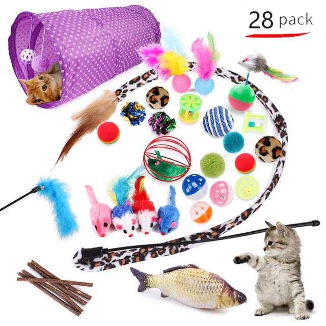 Summary Pet Cat Toy Set 21 Pcts Cat Channel Funnies Stick Plush Mouse Amazon Combination Toy