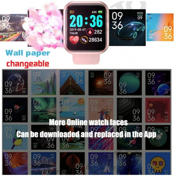 Y68 Pro Smart Watch For Men Women Bluetooth Heart Rate Monitor Fitness Sports Smartwatch Macaron gray Walmart
