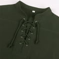 thumbnail image 4 of Bcfgryg Medieval Gothic Shirt For Tunic With Bandage Sleeves Stylish Historical Top Big and Tall Shirts Green L, 4 of 5