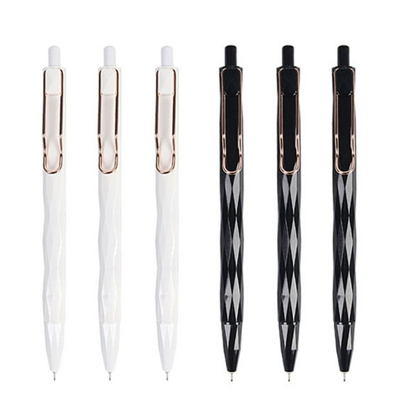 DunBong 0.5mm Porous Point Pen, Gel Pens, Box of 6 Pens (Black of 3   White of 3)