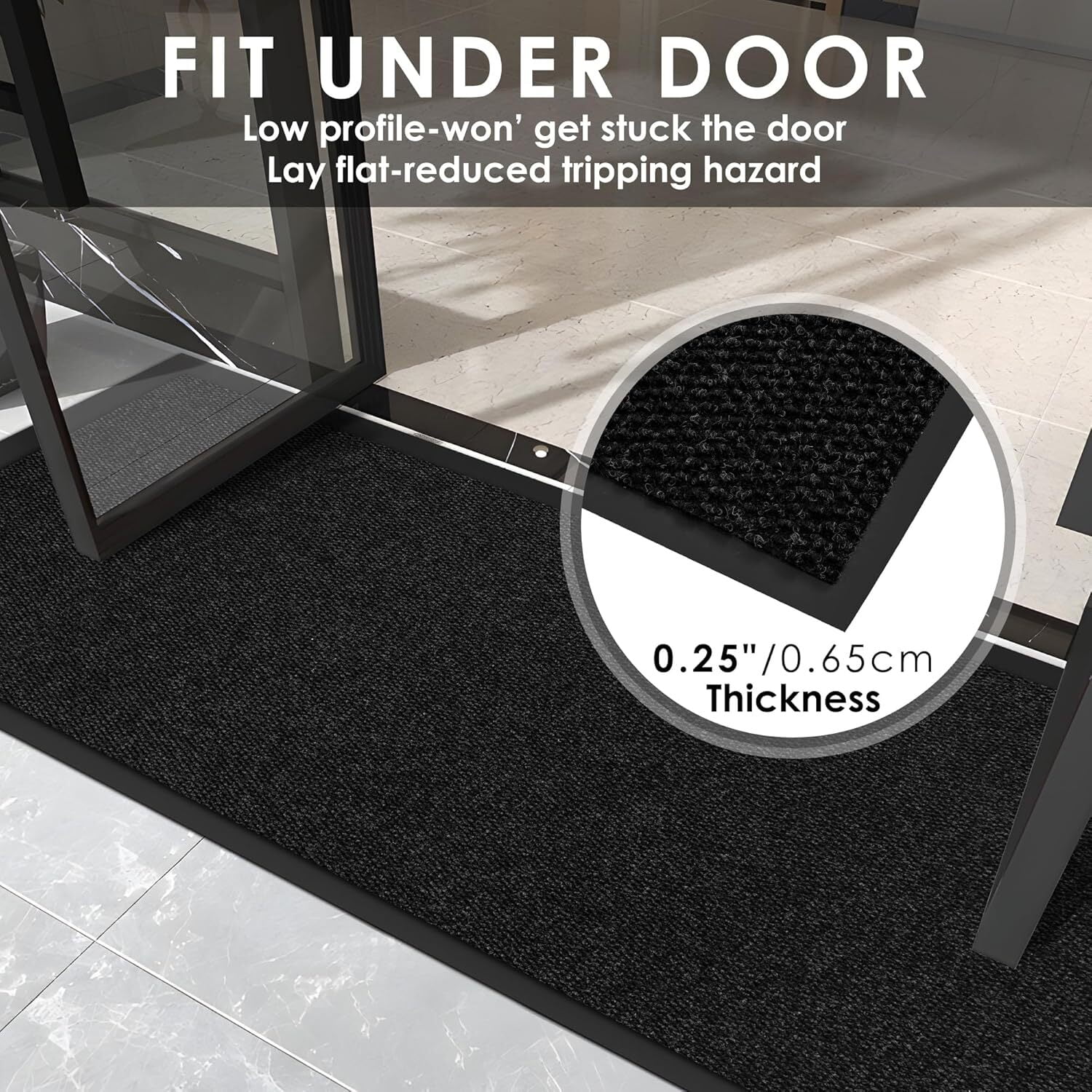 Bestvue Front Door Mat Indoor Entrance Outside Floor Doormat Entryway Welcome Mats Commercial Non Slip Rubber Backing Heavy Duty Trap Dirt Moisture for High Traffic Area 4′ x 4′