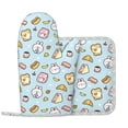 thumbnail image 2 of Honeii Rabbit Burger Coffee patten Oven Mitts and Pot Holders Sets, Baker Oven Mitts, Mittens for Kitchen Decor, Baking Lover over Gloves Gifts, 2 of 7