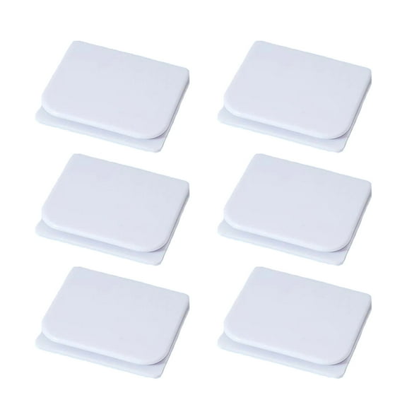 2/6 Pcs Shower Curtain Clips for Liner, Shower Splash Guard Curtain Clip, Windproof Splash Guard Clips, Self Adhesive Bathtub Curtain Clips Splash Guard for Wall to Hold in Place(White1,1.9x1.8x0.4")
