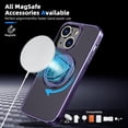 thumbnail image 2 of for iPhone 15 Phone Case with Tempered Glass Screen Protector Mag-Safe Wireless Charging 360° Rotatable Invisible Kickstand Bumpers Shockproof Protective Cover for Women Men Purple, 2 of 7